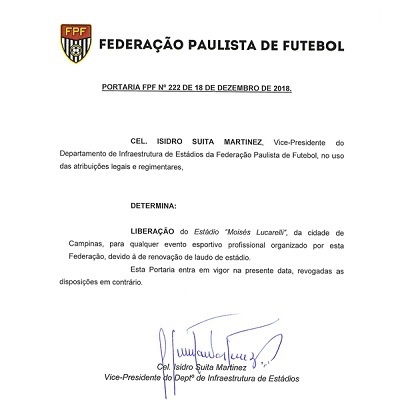 Majestoso está liberado para jogos de 2019