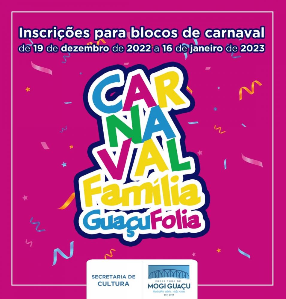 Mogi Guaçu abre inscrições para grupos interessados em participar do Carnaval 2023