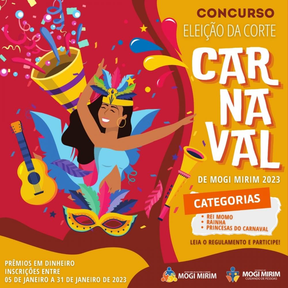  Mogi Mirim vai promover concurso de Rei Momo, Rainha e Princesas de carnaval com premiações em dinheiro
