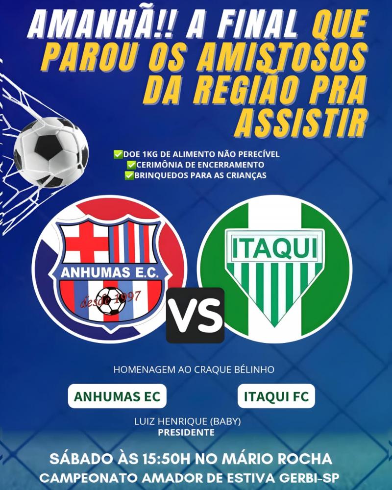 Final do Campeonato Amador de Estiva Gerbi acontece neste sábado
