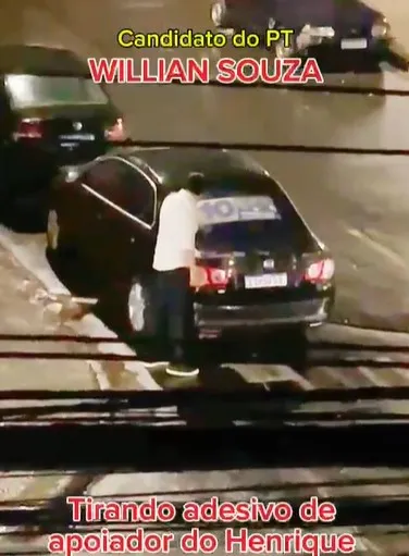 Bateu o desespero? Willian Souza é flagrado arrancando adesivo de Henrique do Paraíso (Leia a coluna do Raoni)