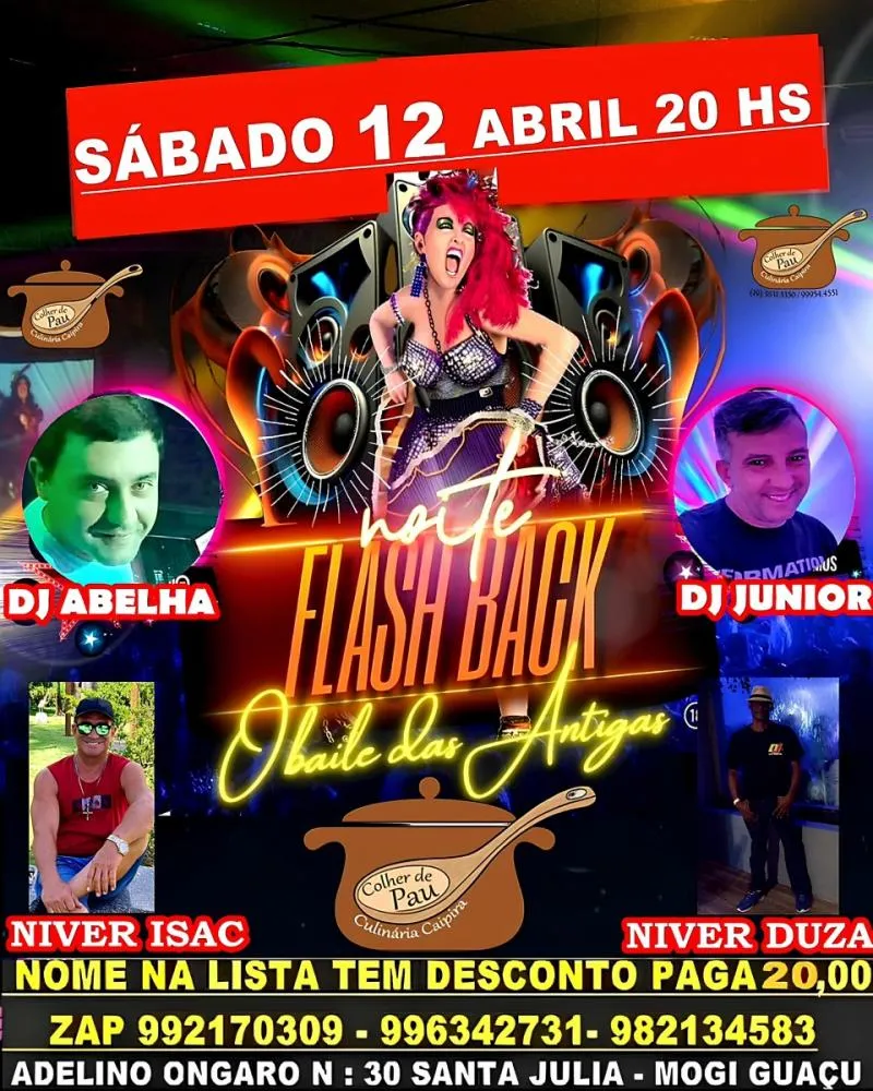  DJs Abelha e Júnior farão mais um Flashback no Colher de Pau de Mogi Guaçu no sábado 