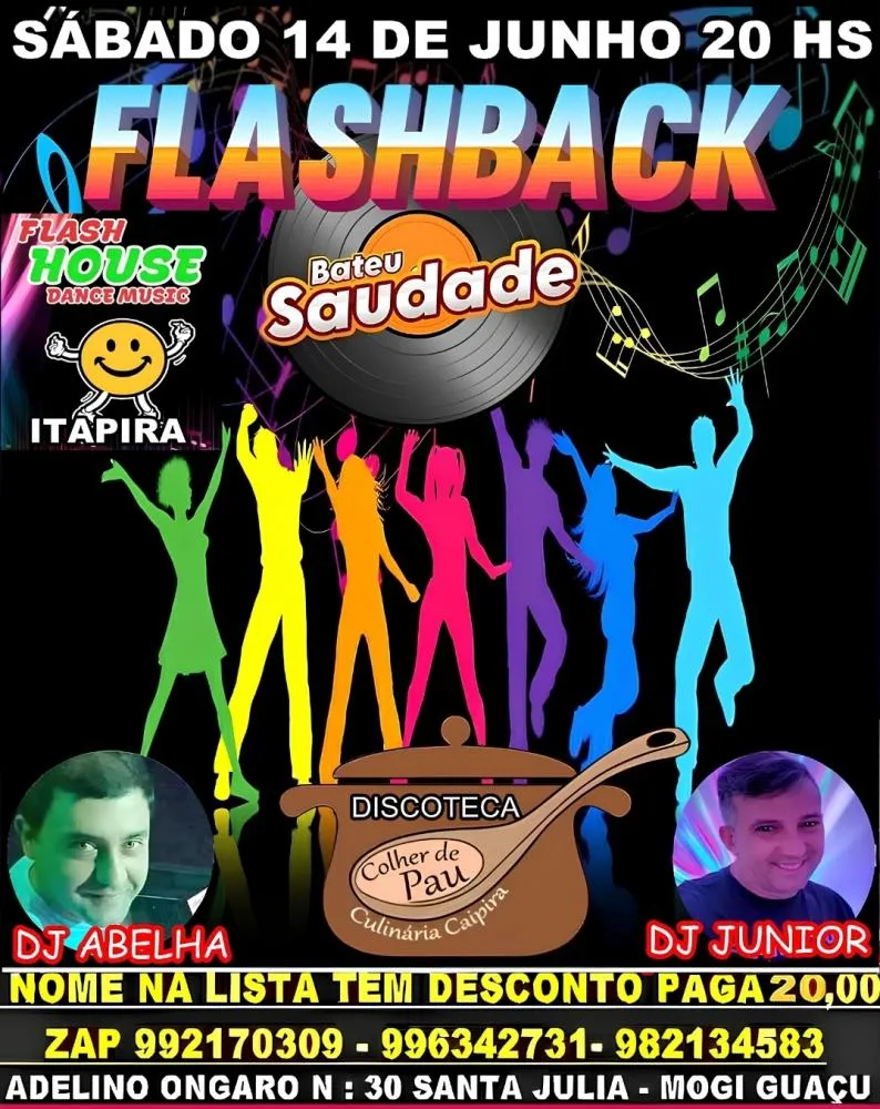 Flashback Colher de Pau acontece sábado e traz grupo de dança de Itapira