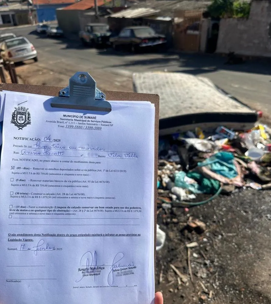 Mutirão 'Sumaré Limpa' realiza 90 notificações no primeiro dia da ação