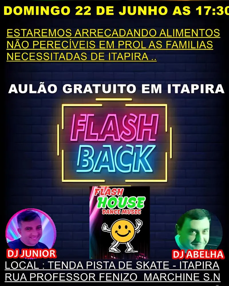 Aula de dança gratuita e flashback promovem arrecadação de alimentos em Itapira