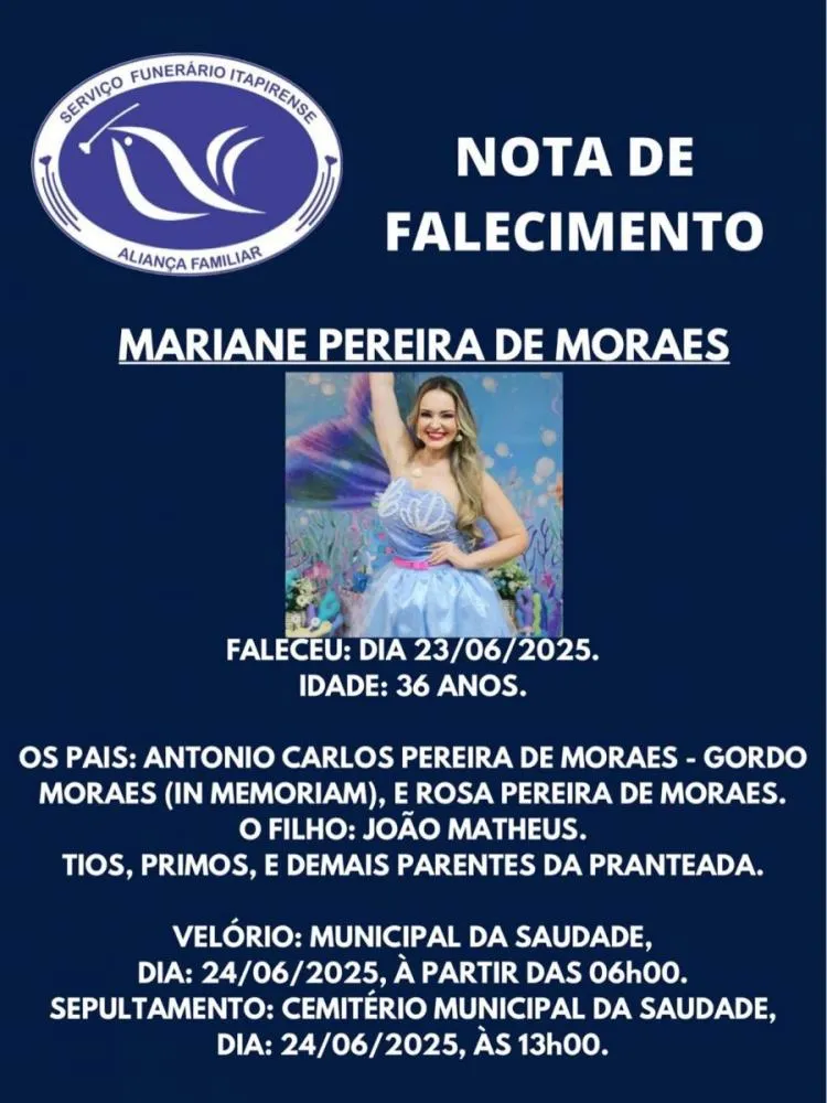 Empresária que faleceu em acidente de trânsito será velada e sepultada nesta terça-feira em Itapira