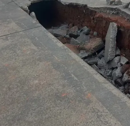 Obra em posto de combustíveis encontra túnel que levaria até agência bancária
