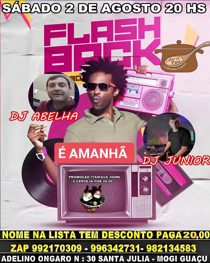 Colher de Pau de Mogi Guaçu recebe os DJs Abelha e Júnior para mais um flashback neste sábado