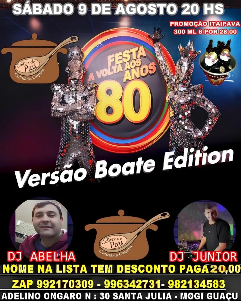 DJs Abelha e Junior farão 'Flashback' no restaurante Colher de Pau no próximo sábado