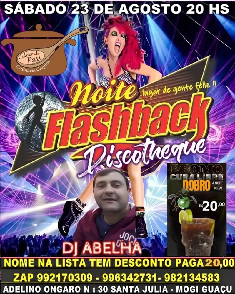 DJ Abelha realiza flashback neste sábado no Colher de Pau de Mogi Guaçu