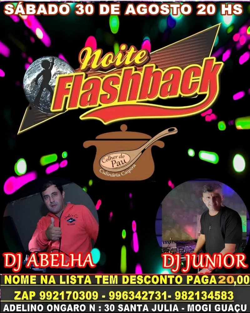 DJs Abelha e Junior farão 'Flashback' no restaurante Colher de Pau no próximo sábado