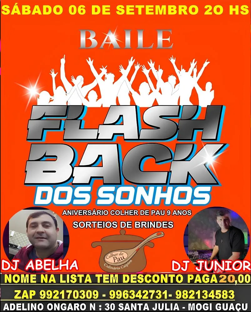 Aniversários marcam Flashback Colher de Pau festa neste sábado