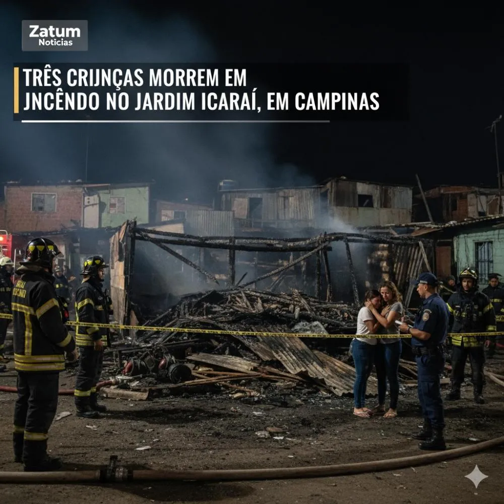  Três crianças morrem em incêndio no Jardim Icaraí, em Campinas