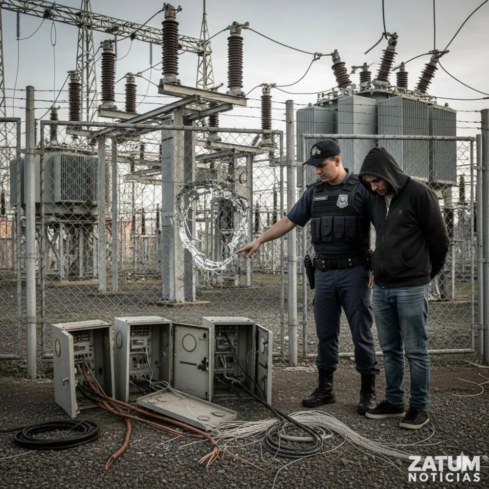 Ladrão é preso por dano qualificado em subestação de energia em Mogi Guaçu