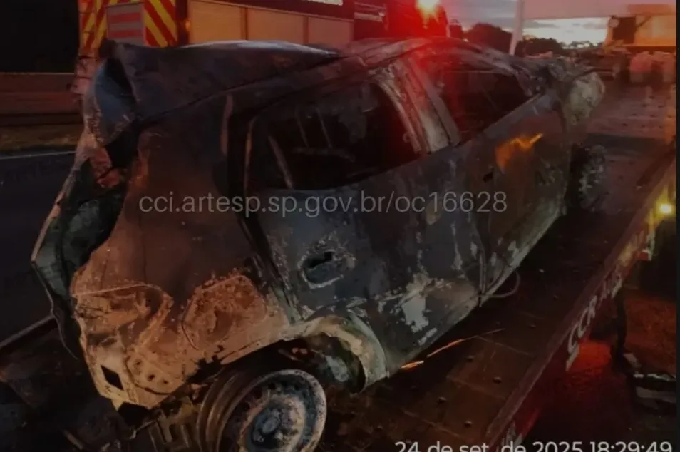 Morre mulher que estava em carro que pegou fogo na Bandeirantes