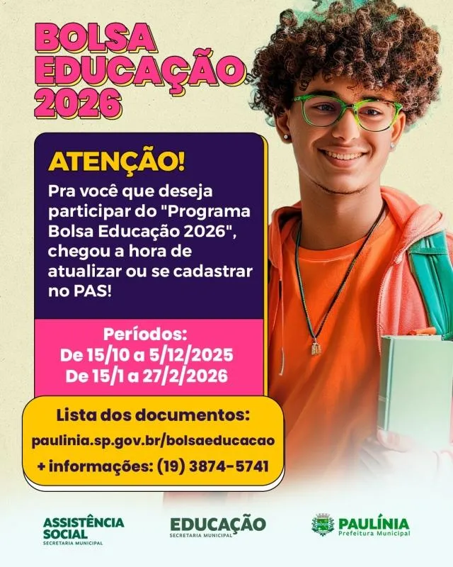 Cadastro no PAS é obrigatório para participar do Programa Bolsa Educação 2026