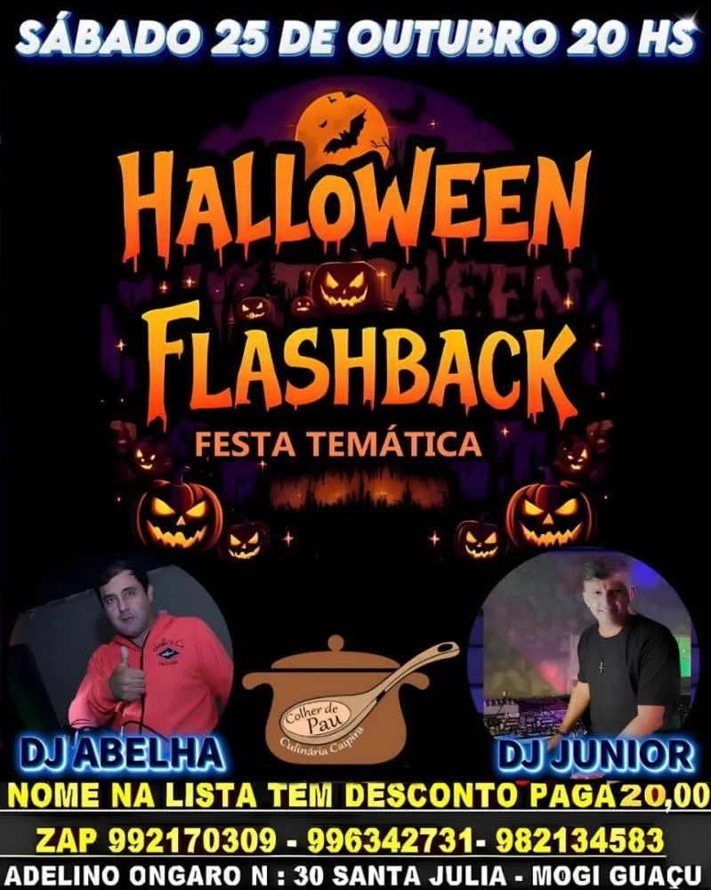 Restaurante Colher de Pau de Mogi Guaçu promove flashback especial com tema de Halloween neste sábado