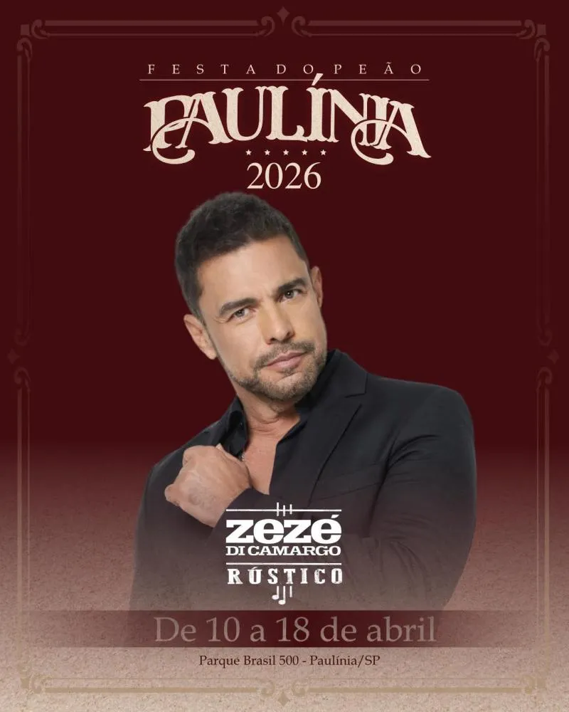 Festa do Peão de Paulínia 2026 anuncia Zezé Di Camargo como atração
