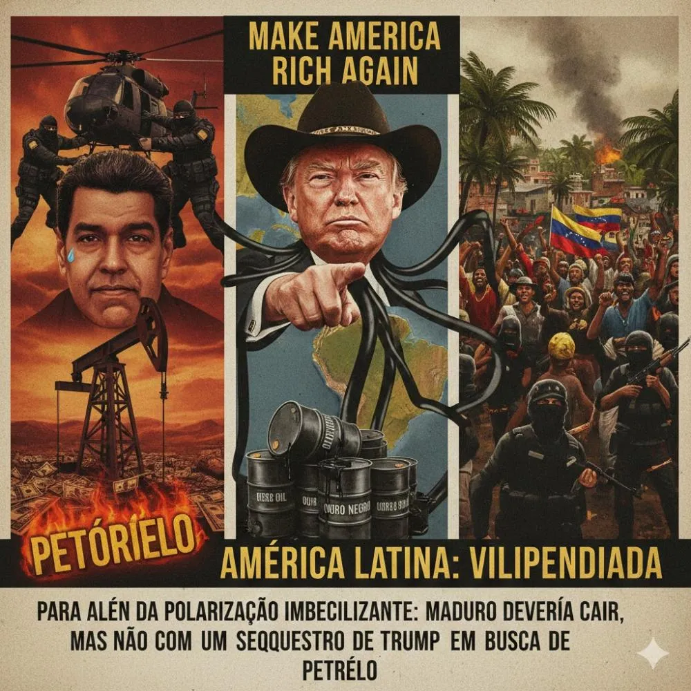 Para além da polarização imbecilizante: Maduro deveria cair, mas não com um sequestro defenestrado por Trump em busca de petróleo (Coluna do Raoni)