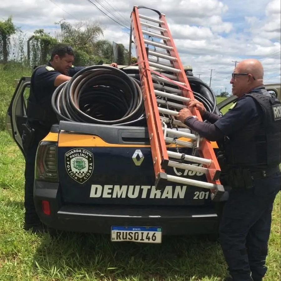 GCM prende trio que furtou 500 metros de cabos de cobre no centro de Paulínia