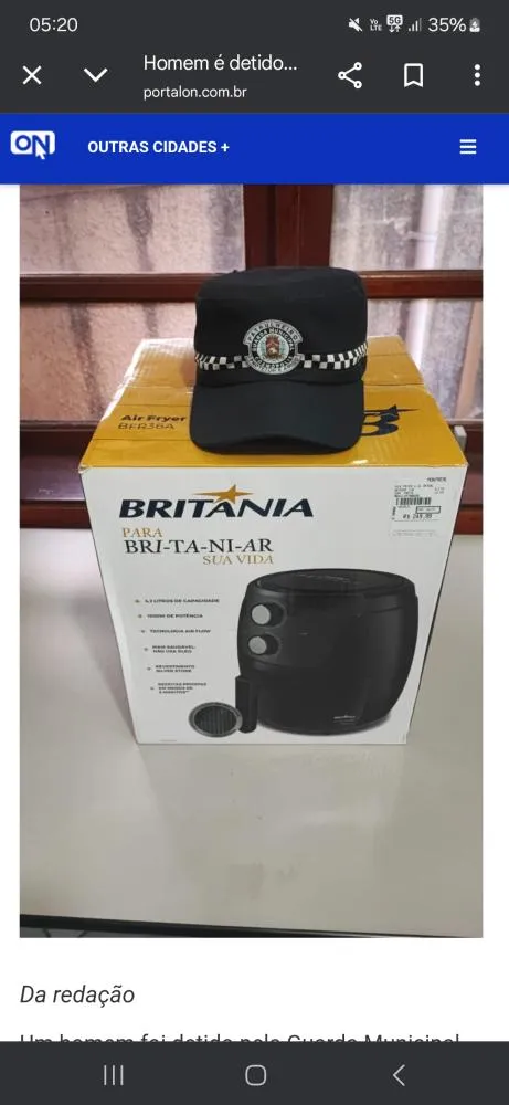 Homem é detido após furtar air fryer de loja no Centro de Cosmópolis