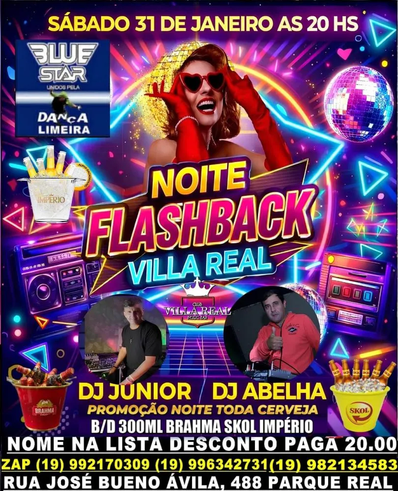 Flashback Villa Real agita Mogi Guaçu com promoção de cerveja a noite toda