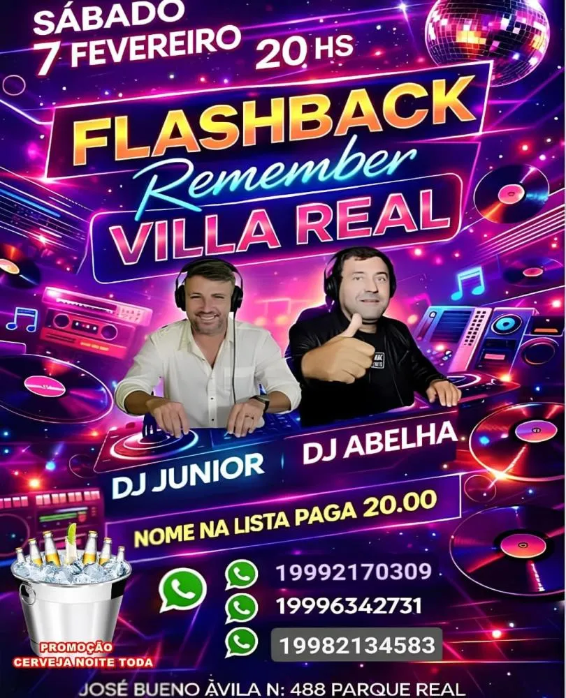 Flashback leva clássicos das décadas de 60 a 90 ao Club Villa Real em Mogi Guaçu