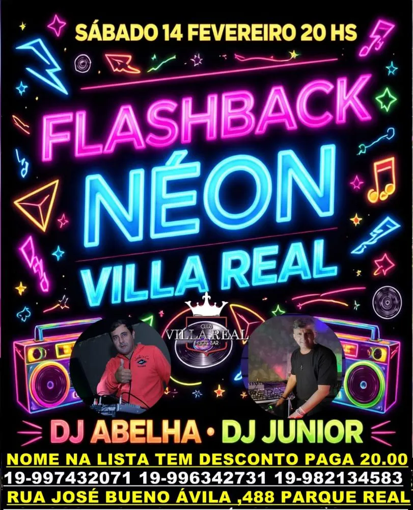 Mogi Guaçu recebe noite de flashback com decoração neon no Club Villa Real