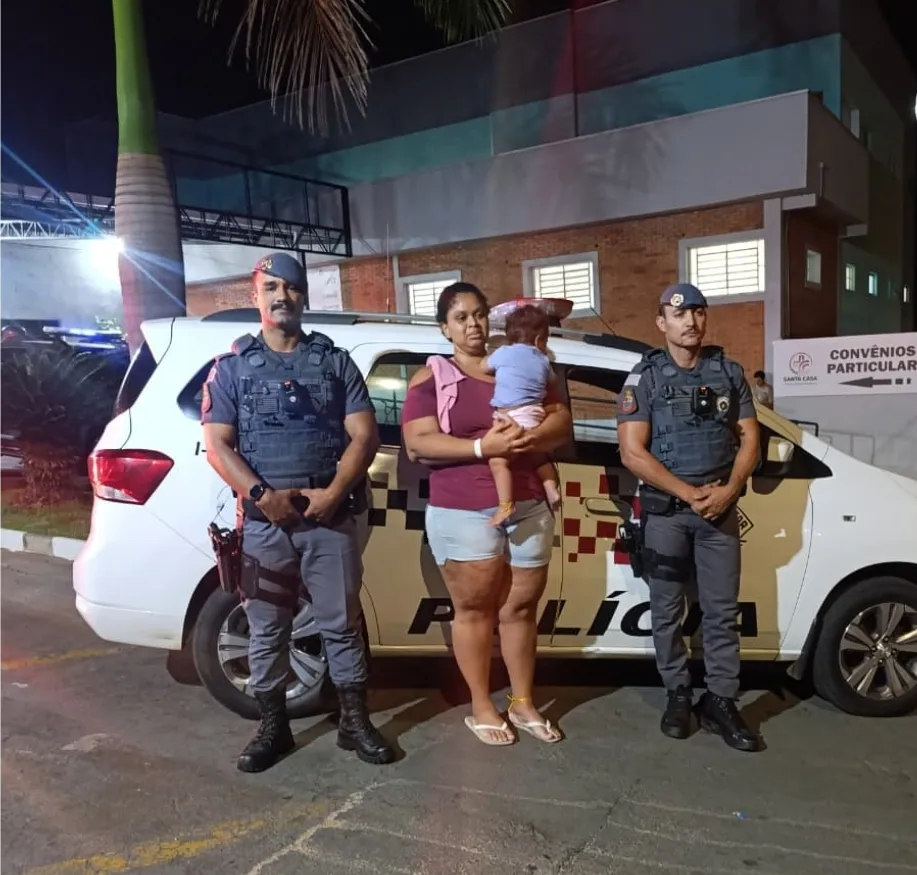 Polícia Militar salva bebê de um ano engasgado em Cosmópolis