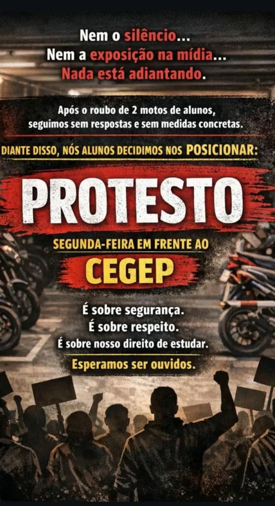 Alunos da Franco Montoro convocam protesto cobrando mais segurança e infraestrutura no CEGEP de Mogi Guaçu
