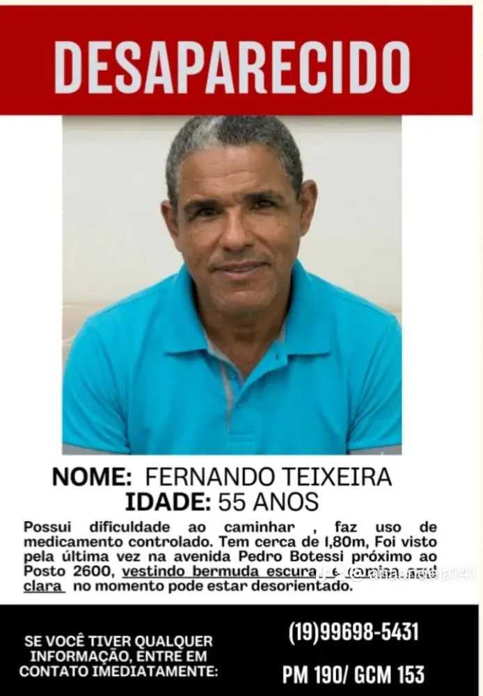 Família de Mogi Mirim busca por homem desaparecido há mais de uma semana