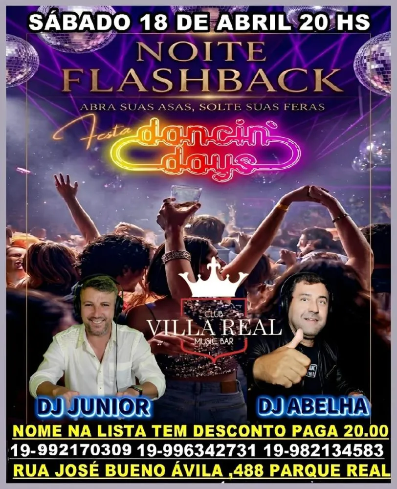 Club Villa Real recebe no sábado Flashback com os DJs Abelha e Junior
