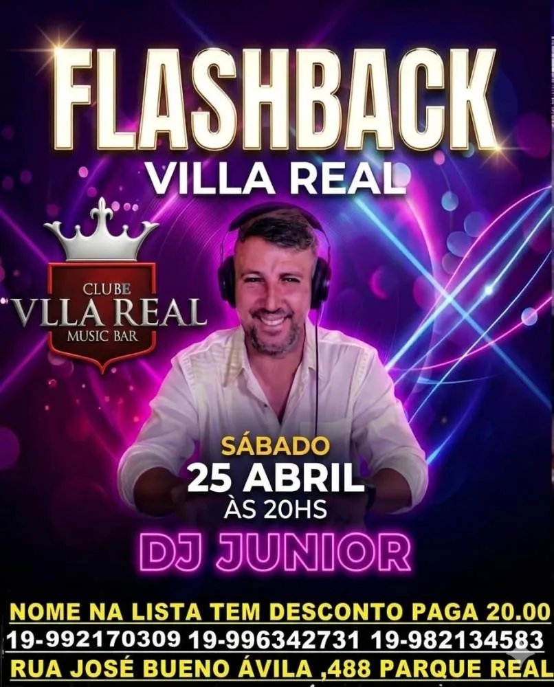 Noite de Flashback agita Mogi Guaçu neste sábado no Villa Real
