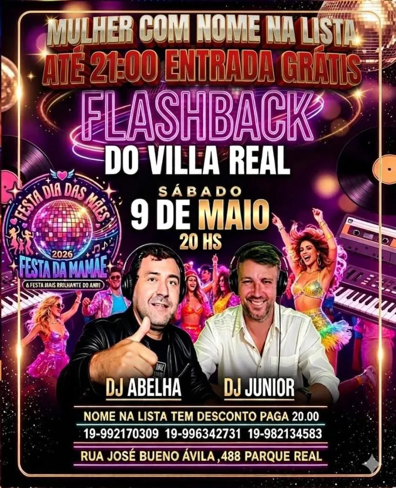 Noite de nostalgia: Mogi Guaçu recebe edição especial de Flashback neste sábado