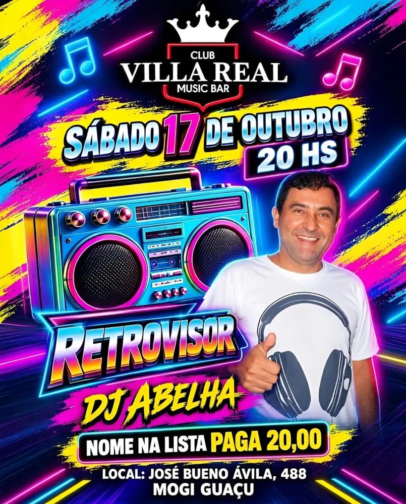 Festa Retrovisor promete noite de flashback no Club Villa Real, em Mogi Guaçu