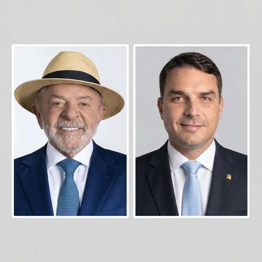 Lula e Flávio Bolsonaro: empate de 50% a 50% a dois dias do debate que pode decidir a eleição (Crédito: divulgação)