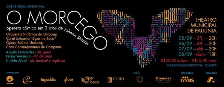 Ópera “O Morcego” terá apresentação gratuita à população paulinense 