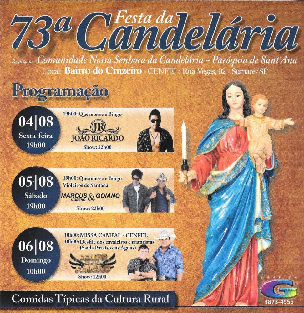 75° edição da Festa da Candelária acontece em Sumaré