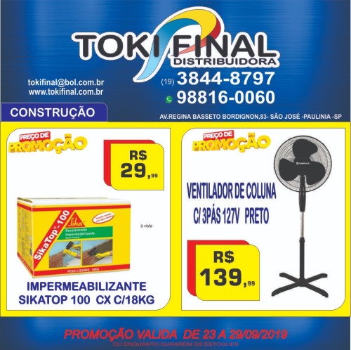 Está muito calor!!! Aproveite a mega-promoção de ventiladores na Toki Final