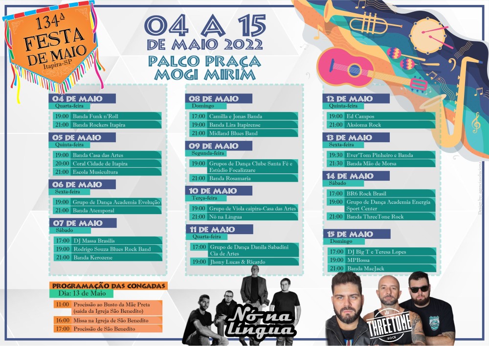 Itapira divulga agenda de shows da Festa de Maio